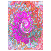 紫とオレンジのグルーヴィ抽象芸術レトロ旋回 クリップボード (裏面)