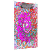 紫とオレンジのグルーヴィ抽象芸術レトロ旋回 クリップボード (右)