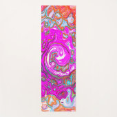紫とオレンジのグルーヴィ抽象芸術レトロ旋回 ヨガマット (正面)