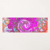 紫とオレンジのグルーヴィ抽象芸術レトロ旋回 ヨガマット (正面(横))