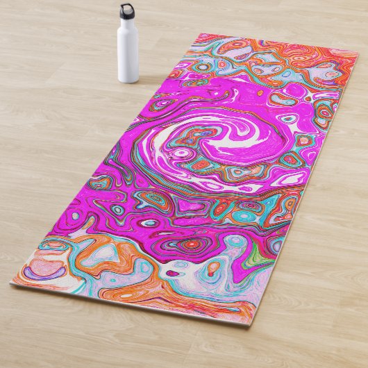 紫とオレンジのグルーヴィ抽象芸術レトロ旋回 ヨガマット (インサイチュ)