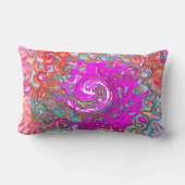 紫とオレンジのグルーヴィ抽象芸術レトロ旋回 ランバークッション (裏面)