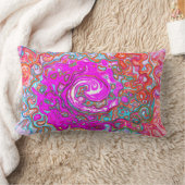 紫とオレンジのグルーヴィ抽象芸術レトロ旋回 ランバークッション (ブランケット)