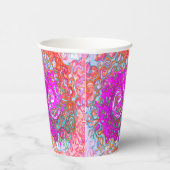 紫とオレンジのグルーヴィ抽象芸術レトロ旋回 紙コップ (右)
