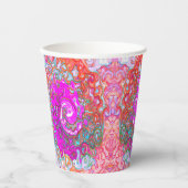 紫とオレンジのグルーヴィ抽象芸術レトロ旋回 紙コップ (正面)