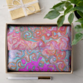 紫とオレンジのグルーヴィ抽象芸術レトロ旋回 薄葉紙 (ギフト)