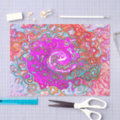 紫とオレンジのグルーヴィ抽象芸術レトロ旋回 薄葉紙 (クラフト)