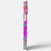 紫とオレンジのグルーヴィ抽象芸術レトロ旋回 Case-Mate iPhoneケース (裏面 / 右)