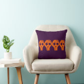 紫とオレンジのスカルハロウィーン枕 クッション (椅子)