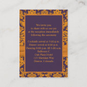 紫とオレンジのダマスクのエンクロージャカード エンクロージャーカード (裏面)