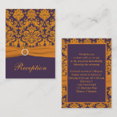 紫とオレンジのダマスクのエンクロージャカード エンクロージャーカード (正面/裏面)