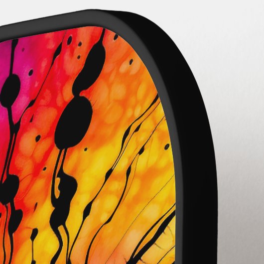 紫とオレンジのハッピーハローウィン絞り染め ピックルボールラケット (左詳細)