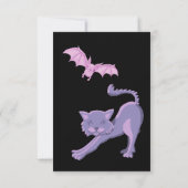 紫とオレンジのハロウィーンの誕生日。カスタム サンキューカード (裏面)