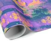 紫とオレンジのパターンのラッピング紙 ラッピングペーパー (ロールコーナー)
