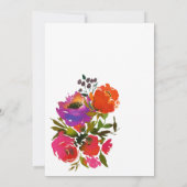 紫とオレンジのフローラオンライン結婚仮想 招待状 (裏面)