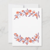 紫とオレンジのフローラバナーウェディングシャワー 招待状 (裏面)