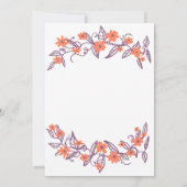 紫とオレンジのフローラバナー結婚式招待状 招待状 (裏面)