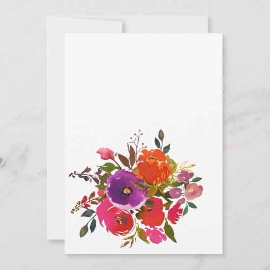 紫とオレンジのフローラバーチャルシャワー 招待状 (裏面)