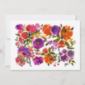 紫とオレンジのフローラ卒業写真 案内状 (裏面)