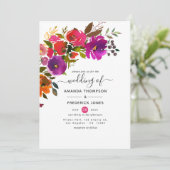 紫とオレンジのフローラ結婚ズ 招待状 (スタンド正面)