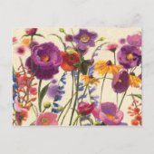 紫とオレンジのポピーのメロディー ポストカード (正面)