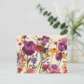 紫とオレンジのポピーのメロディー ポストカード (スタンド正面)