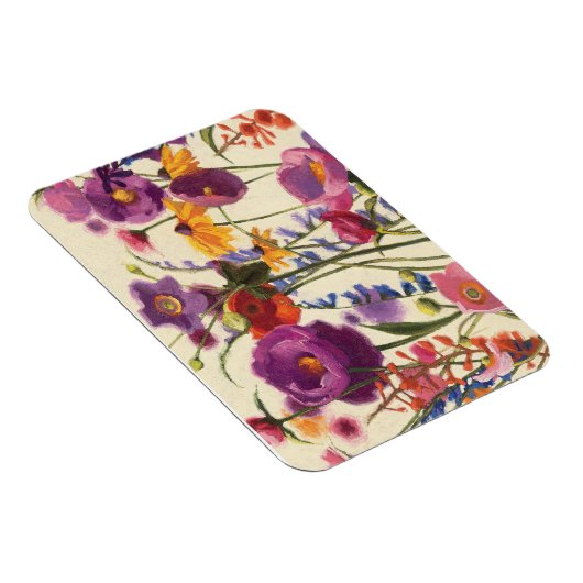 紫とオレンジのポピーのメロディー マグネット (右側)