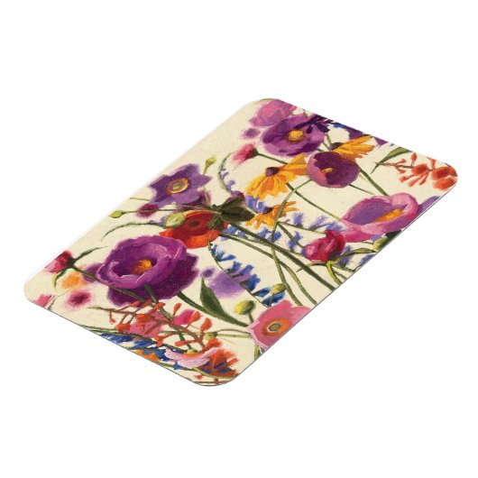 紫とオレンジのポピーのメロディー マグネット (左側)