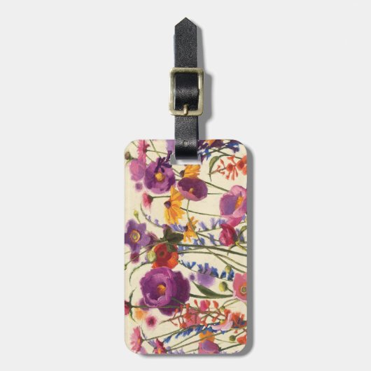 紫とオレンジのポピーのメロディー ラゲッジタグ (正面縦)