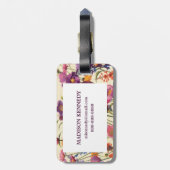 紫とオレンジのポピーのメロディー ラゲッジタグ (裏面縦)