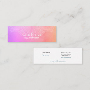 紫とオレンジのマンダラミニ名刺 ロイヤリティカード