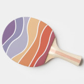 紫とオレンジのレトロなスタイル波 卓球ラケット (横)