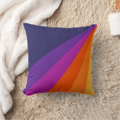 紫とオレンジの対角レトロストライプ クッション (ブランケット)