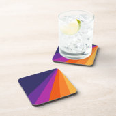 紫とオレンジの対角レトロストライプ コースター (右側)