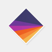 紫とオレンジの対角レトロストライプ スタンダードカクテルナプキン (角)