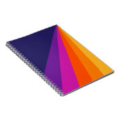 紫とオレンジの対角レトロストライプ ノートブック (右側)