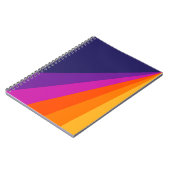 紫とオレンジの対角レトロストライプ ノートブック (左側)