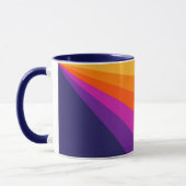 紫とオレンジの対角レトロストライプ マグカップ (左)
