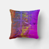 紫とオレンジの抽象芸術絵を描ズ クッション (裏面)