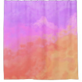 紫とオレンジの抽象芸術雲シャワーカーテン シャワーカーテン (正面)