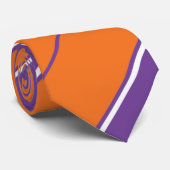 紫とオレンジの斜めタイストライプのプ ネクタイ (ロール)