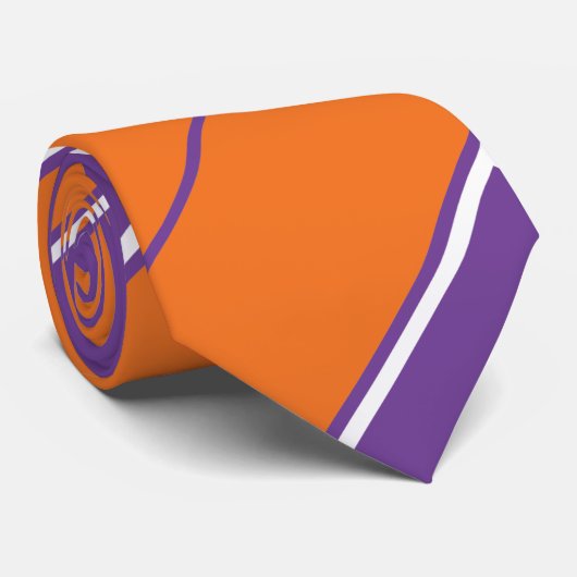 紫とオレンジの斜めタイストライプのプ ネクタイ (ロール)