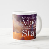 紫とオレンジの星雲と引用文感動的 ジャンボコーヒーマグカップ (正面右)