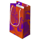 紫とオレンジの波のパターン スモールペーパーバッグ (裏面アングル)