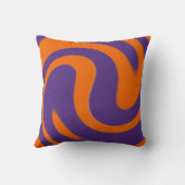 紫とオレンジの渦巻きコンテンポラリー装飾用クッション クッション (裏面)