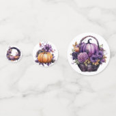 紫とオレンジの秋秋のカボチャ コンフェッティ (裏面)