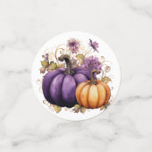 紫とオレンジの秋秋のカボチャ コンフェッティ (スモール正面)