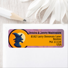 紫とオレンジの美学ハロウィーンの魔女カスタム ラベル