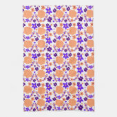 紫とオレンジの花 キッチンタオル (縦)