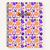 紫とオレンジの花 ノートブック (正面)